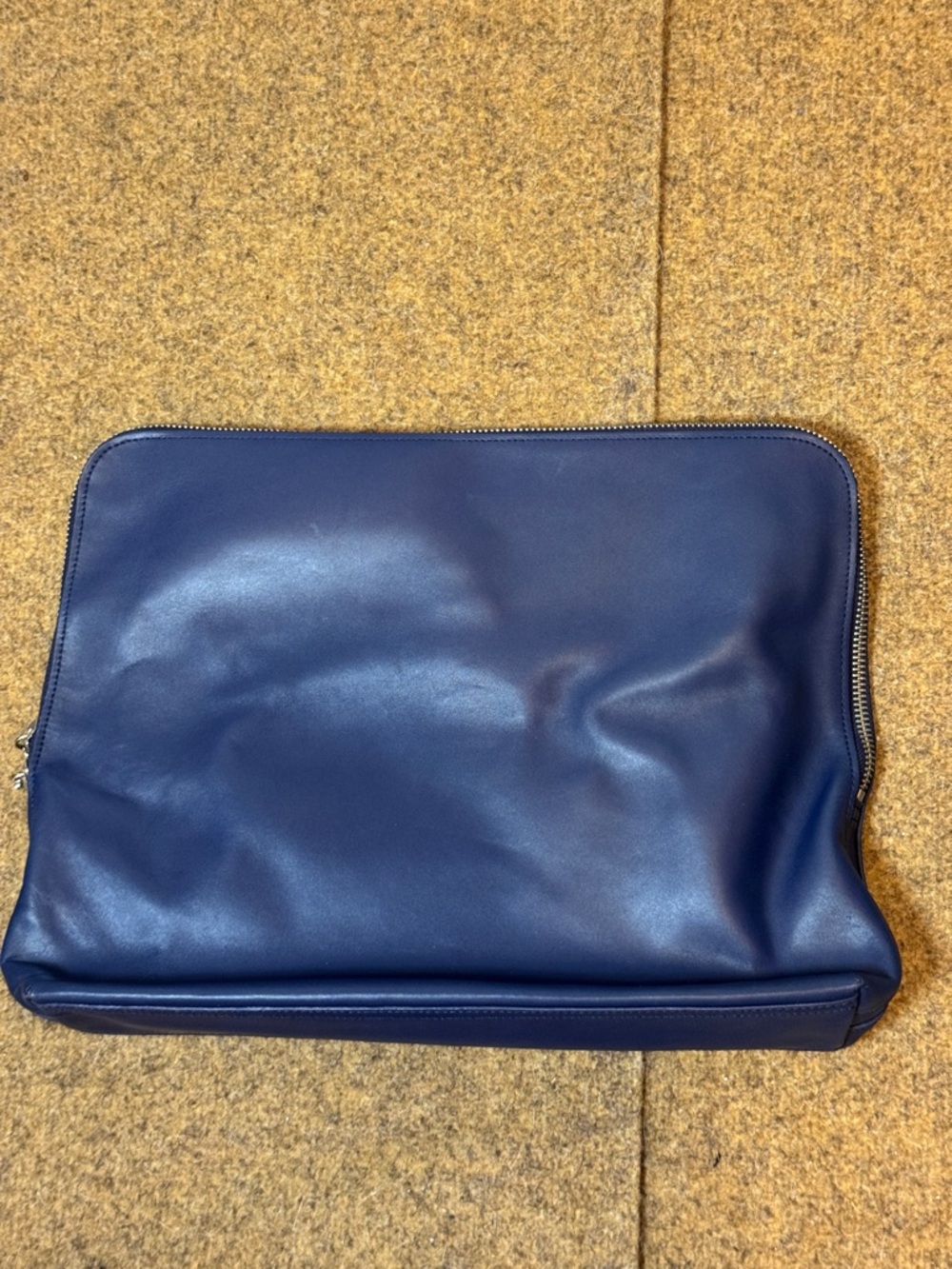 3.1 Phillip Lim Large Dark Blue Leather 31 Minute Portfolio Clutch Tote Bag - Picture 3 of 8